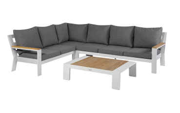 EXOTAN® Gartenlounge-Set Valerie Links Weiss / Nanotex